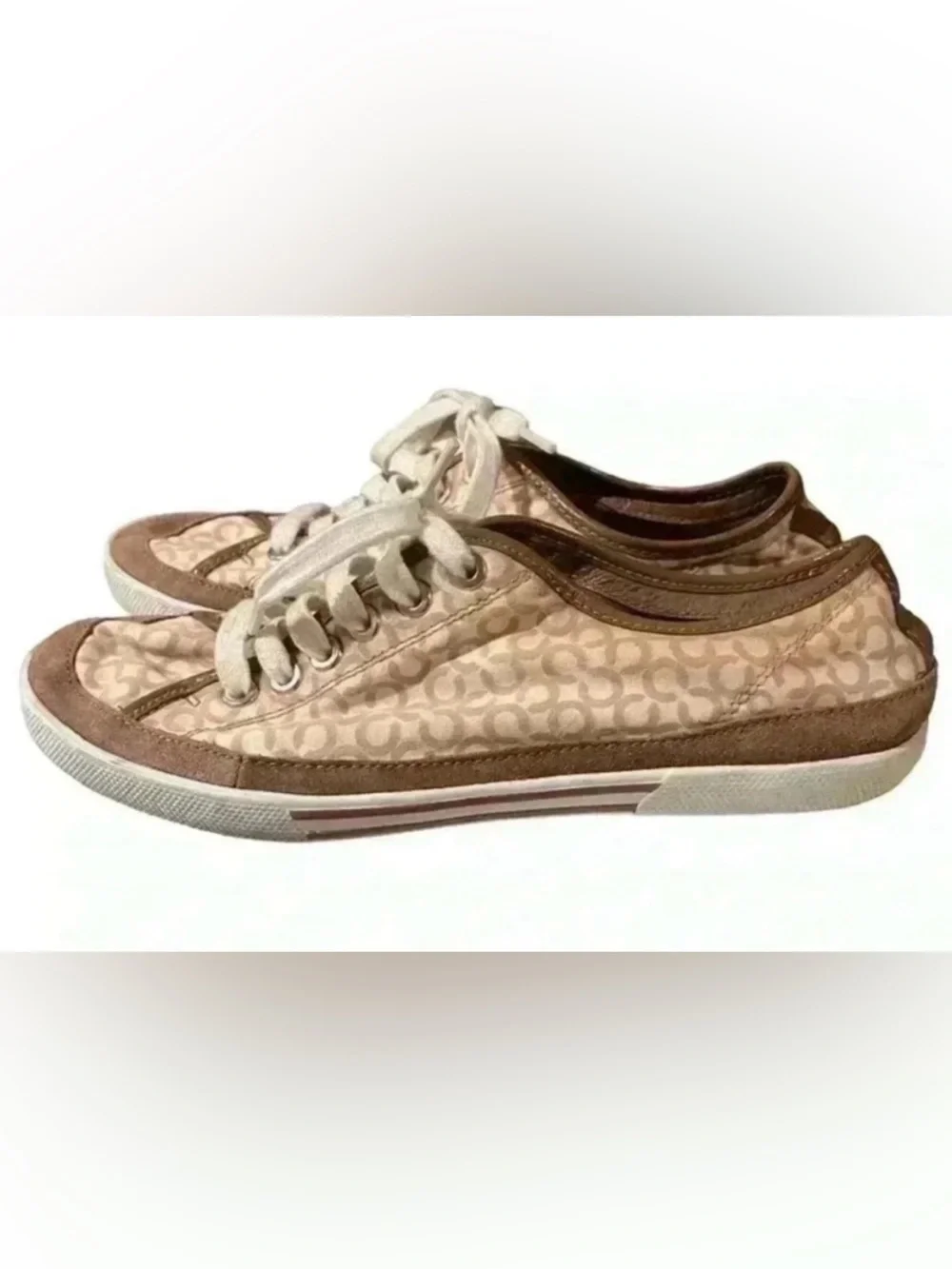 COACH Womens Edith Lace Up Signature Sneakers